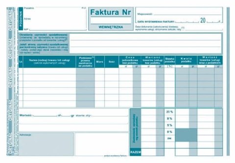 Druk samokopiujący Michalczyk i Prokop Faktura wewnętrzna A5 40k. (163-3E) Druk samokopiujący Michalczyk i Prokop Faktura wewnętrzna A5 40k. (163-3E)