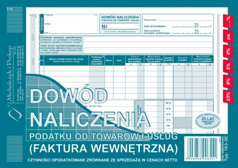 Druk samokopiujący Michalczyk i Prokop Faktura wewnętrzna A5 40k. (163-3E) Druk samokopiujący Michalczyk i Prokop Faktura wewnętrzna A5 40k. (163-3E)