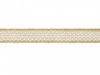 Juta Partydeco Taśma jutowa z białą koronką szerokość ok. 4 cm, długość ok. 5 m (TJ4-5)