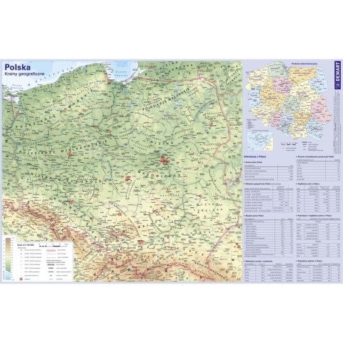 Mapa ścienna Demart Polska (fizyczna) Mapa ścienna Demart Polska (fizyczna)