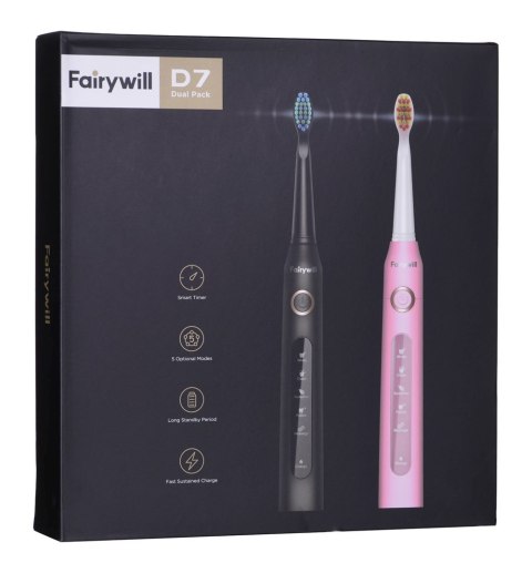 FAIRYWILL SZCZOTECZKI SONICZNE 507 RÓŻ I CZARNA FAIRYWILL SZCZOTECZKI SONICZNE 507 RÓŻ I CZARNA
