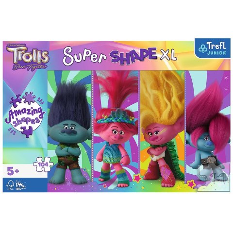 Puzzle Trefl Trolls XL Świat Sonica 104 el. (50037) Puzzle Trefl Trolls XL Świat Sonica 104 el. (50037)