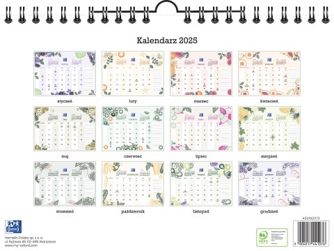 Kalendarz ścienny 5904017441076 Oxford FRUTIS A4 poziomy 12k A4 (400192373) Kalendarz ścienny 5904017441076 Oxford FRUTIS A4 poziomy 12k A4 (400192373)