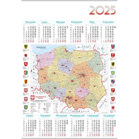Kalendarz ścienny Lucrum MAPA plakatowy 607mm x 880mm (PL15) Kalendarz ścienny Lucrum MAPA plakatowy 607mm x 880mm (PL15)