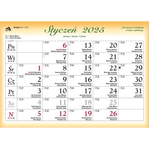 Kalendarz ścienny POLSKIE ZAKĄTKI Lucrum rodzinny 2025 280mm x 400mm (WL06) Kalendarz ścienny POLSKIE ZAKĄTKI Lucrum rodzinny 2025 280mm x 400mm (WL06)