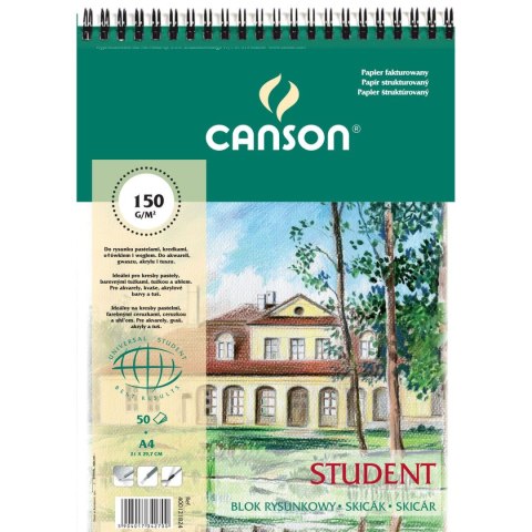 Blok rysunkowy Canson Student A4 biały 160g 50k (400121824) Blok rysunkowy Canson Student A4 biały 160g 50k (400121824)