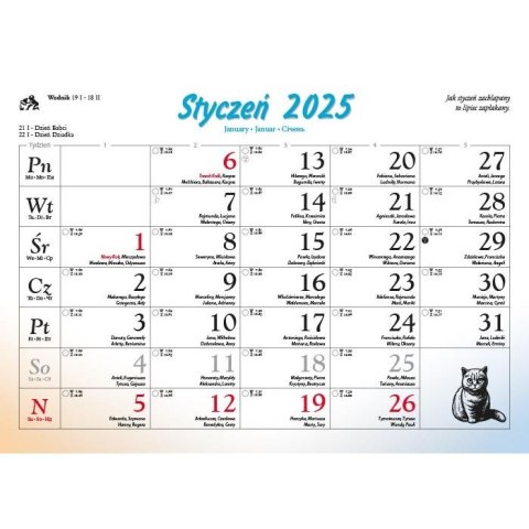 Kalendarz ścienny Lucrum rodzinny 280mm x 200mm (WL09)