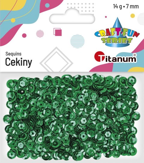 Cekiny Titanum Craft-Fun Series okrągłe 7mm zielone 14g (260078) Cekiny Titanum Craft-Fun Series okrągłe 7mm zielone 14g (260078)