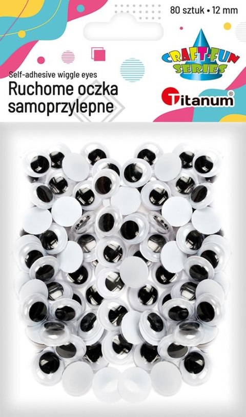 Oczka Titanum Craft-Fun Series samoprzylepne 12mm 80 szt Oczka Titanum Craft-Fun Series samoprzylepne 12mm 80 szt