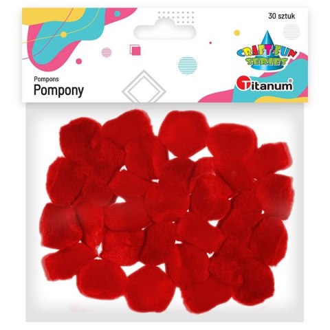 Pompony Titanum Craft-Fun Series czerwone 30 szt (283063) Pompony Titanum Craft-Fun Series czerwone 30 szt (283063)