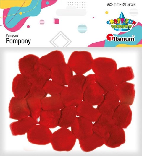 Pompony Titanum Craft-Fun Series czerwone 30 szt (283063) Pompony Titanum Craft-Fun Series czerwone 30 szt (283063)
