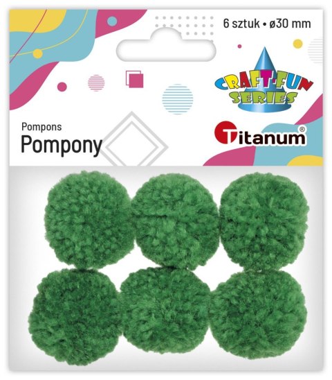 Pompony Titanum Craft-Fun Series zielone 6 szt Pompony Titanum Craft-Fun Series zielone 6 szt