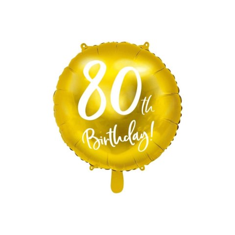 Balon foliowy Partydeco 80 urodziny, złoty 45 cm (18\\ 18cal (FB24M-80-019) Balon foliowy Partydeco 80 urodziny, złoty 45 cm (18\\ 18cal (FB24M-80-019)