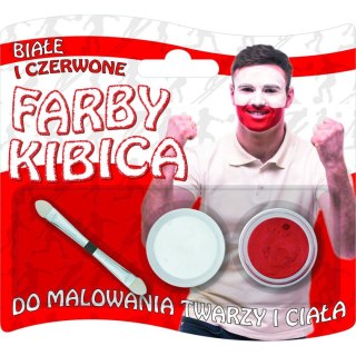 Farba do malowania twarzy Titanum dla kibica biała/czerwona 2 kolory