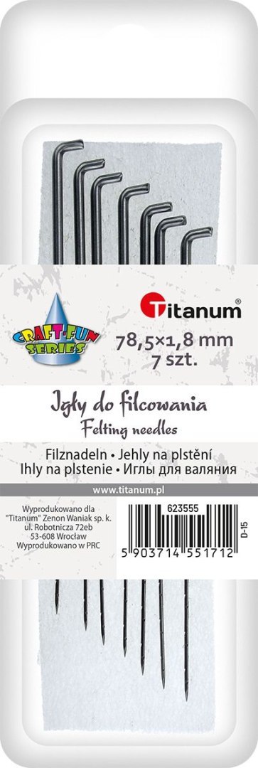 Filc Titanum Craft-Fun Series IGŁY do filcowania 7 ark. Filc Titanum Craft-Fun Series IGŁY do filcowania 7 ark.