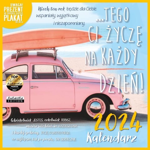 Kalendarz ścienny Kukartka classic ŻYCZENIA 300mm x 300mm Kalendarz ścienny Kukartka classic ŻYCZENIA 300mm x 300mm