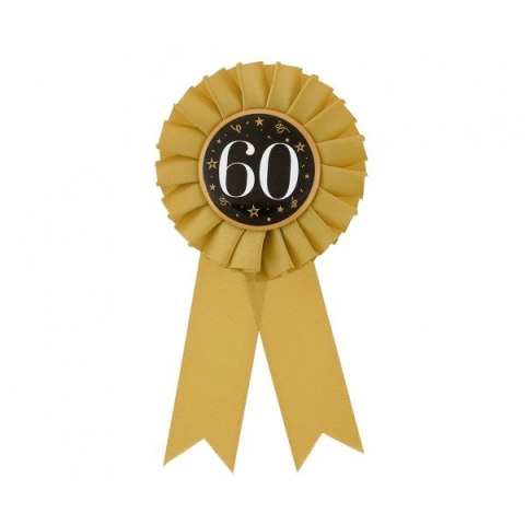 Kotylion Godan 60 urodziny, złoty złoty (YH-KJ60) Kotylion Godan 60 urodziny, złoty złoty (YH-KJ60)
