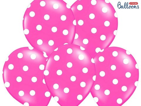 Balon gumowy Partydeco gumowy ciemny różowy w białe kropki 30 cm/6 sztuk Czerwony 300mm (SB14P-223-006W-6) Balon gumowy Partydeco gumowy ciemny różowy w białe kropki 30 cm/6 sztuk Czerwony 300mm (SB14P-223-006W-6)