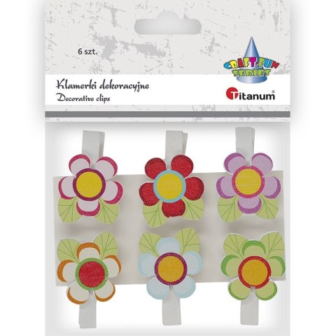 Ozdoba drewniana Titanum Craft-Fun Series klamerki kwiatki (C723) Ozdoba drewniana Titanum Craft-Fun Series klamerki kwiatki (C723)