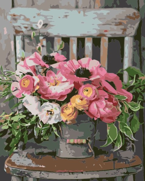 Zestaw kreatywny Flamingo Line Malowanie po numerach 40x50cm Bukiet na krześle (FYS164) Zestaw kreatywny Flamingo Line Malowanie po numerach 40x50cm Bukiet na krześle (FYS164)