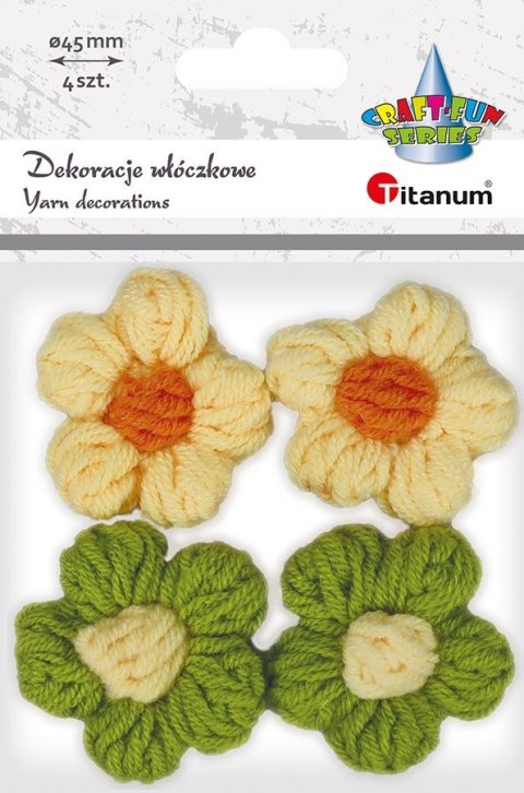 Ozdoba metalowa Titanum Craft-Fun Series kwiaty z włóczki (24BR0201-206) Ozdoba metalowa Titanum Craft-Fun Series kwiaty z włóczki (24BR0201-206)