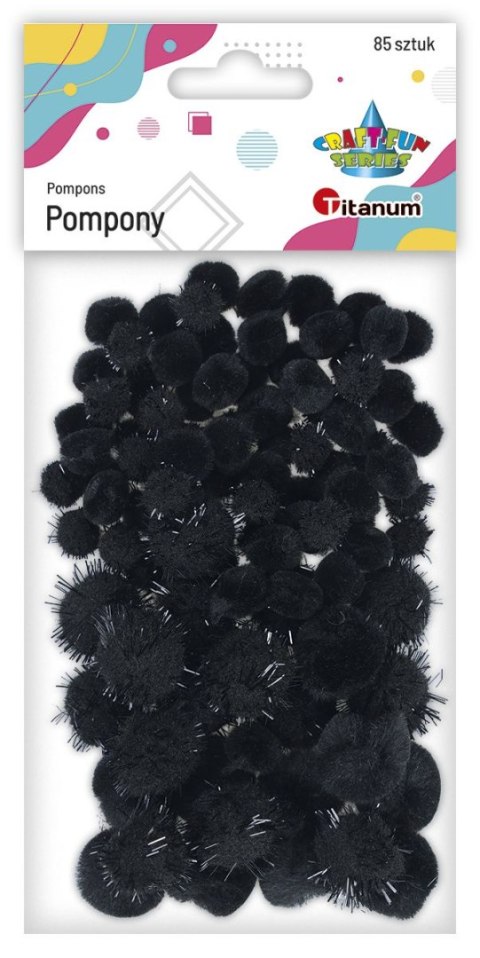 Pompony Titanum Craft-Fun Series czarne 85 szt (DIY-X-24(2)A) Pompony Titanum Craft-Fun Series czarne 85 szt (DIY-X-24(2)A)