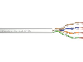 Kabel teleinformatyczny, patchcordowy, U/UTP kat.5e AWG26/7, linka, miedziany, PVC, 100m, szary