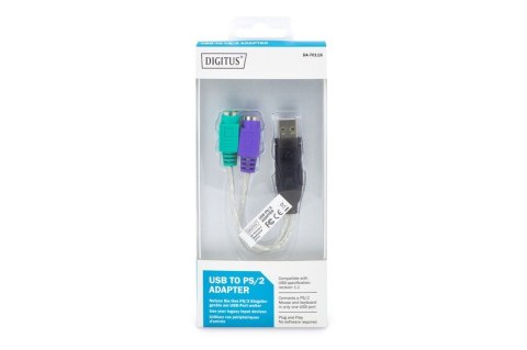 Konwerter/Adapter USB do PS/2 2x Mini-Din 6/Ż, USB A/M