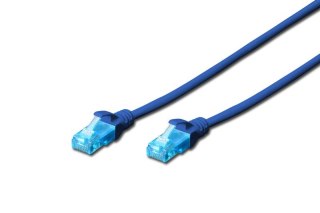Patch cord kat.5e UTP, CU, AWG 26/7 0,5m Niebieski