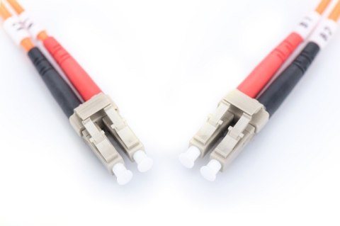 Patch cord światłowodowy FO LC/LC, dplx, MM 50/125, OM2, LSOH, 1m, pomarańczowy