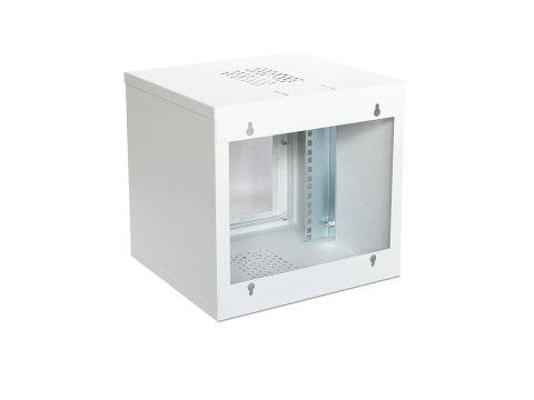 Szafa krosowa wisząca niedzielona 10" 6U 300x315x306 mm, drzwi szklane, kolor szary Szafa krosowa wisząca niedzielona 10" 6U 300x315x306 mm, drzwi szklane, kolor szary