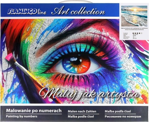 Zestaw kreatywny Flamingo Line Malowanie po numerach 40x50cm Zachód słońca nad morzem (fsy36) Zestaw kreatywny Flamingo Line Malowanie po numerach 40x50cm Zachód słońca nad morzem (fsy36)