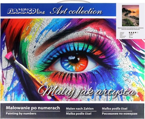 Zestaw kreatywny Flamingo Line Malowanie po numerach 40x50cm Zachód słońca nad morzem, klify (fys298) Zestaw kreatywny Flamingo Line Malowanie po numerach 40x50cm Zachód słońca nad morzem, klify (fys298)