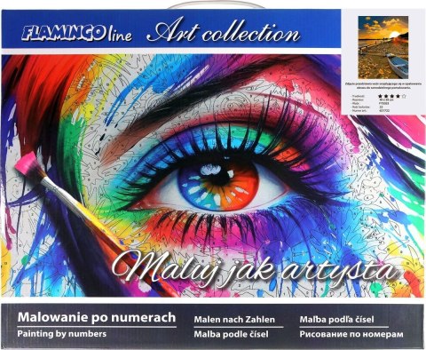 Zestaw kreatywny Flamingo Line Malowanie po numerach 40x50cm Zachód słońca nad morzem, plaża z łodzią (fys025) Zestaw kreatywny Flamingo Line Malowanie po numerach 40x50cm Zachód słońca nad morzem, plaża z łodzią (fys025)