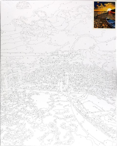 Zestaw kreatywny Flamingo Line Malowanie po numerach 40x50cm Zachód słońca nad morzem, plaża z łodzią (fys025) Zestaw kreatywny Flamingo Line Malowanie po numerach 40x50cm Zachód słońca nad morzem, plaża z łodzią (fys025)
