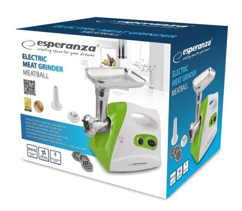 Maszynka do mielenia mięsa Esperanza Meatball EKM012G (600W; kolor biały, kolor zielony) Maszynka do mielenia mięsa Esperanza Meatball EKM012G (600W; kolor biały, kolor zielony)