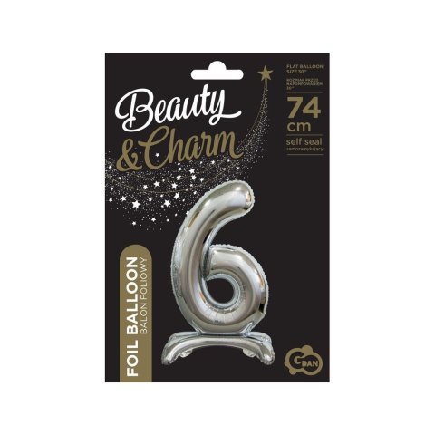 Balon gumowy Godan Beauty&Charm cyfra stojąca srebrna srebrny 30cal (BC-ASS6) Balon gumowy Godan Beauty&Charm cyfra stojąca srebrna srebrny 30cal (BC-ASS6)