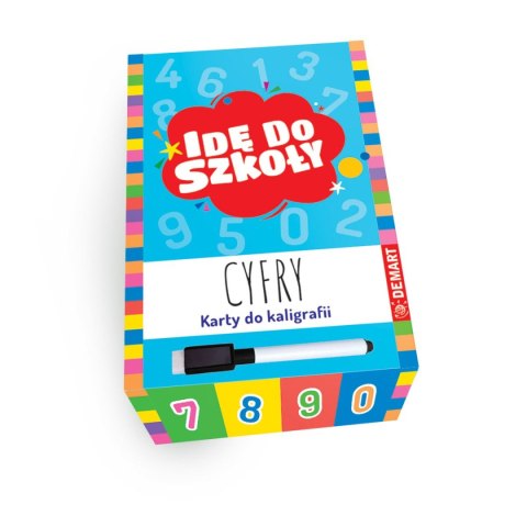 Książeczka edukacyjna Demart Idę do szkoły. Cyfry. Karty do kaligrafii z pisakiem suchościeralnym Książeczka edukacyjna Demart Idę do szkoły. Cyfry. Karty do kaligrafii z pisakiem suchościeralnym