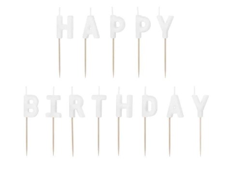 Świeczka urodzinowa Partydeco Happy Birthday, 2.5 cm, biały (SCS-13-008) Świeczka urodzinowa Partydeco Happy Birthday, 2.5 cm, biały (SCS-13-008)