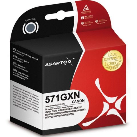 Tusz (cartridge) alternatywny Asarto Canon (AS-C571GXN) Tusz (cartridge) alternatywny Asarto Canon (AS-C571GXN)
