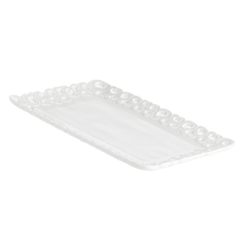 Zdobiona taca do serwowania Valentino - Biały, 27 x 19 cm Zdobiona taca do serwowania Valentino - Biały, 27 x 19 cm