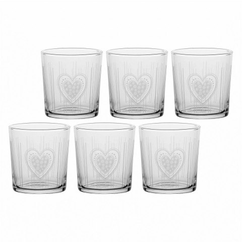 Zestaw 6 szklanek z grubym dnem Babila serce - Przezroczysty, 350 ml Zestaw 6 szklanek z grubym dnem Babila serce - Przezroczysty, 350 ml