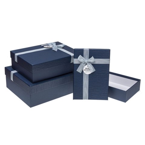 Pudełko na prezent Rozette (PUG-23252-PR D-BLUE set 3) Pudełko na prezent Rozette (PUG-23252-PR D-BLUE set 3)