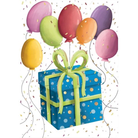Kartka składana Henry KARNET B8 prezent z balonami (5905701484355) Kartka składana Henry KARNET B8 prezent z balonami (5905701484355)