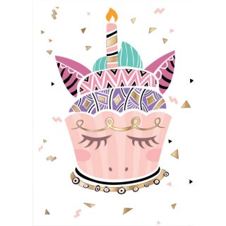 Kartka składana Henry KARNET B8 unicorn tort (5905701484393)