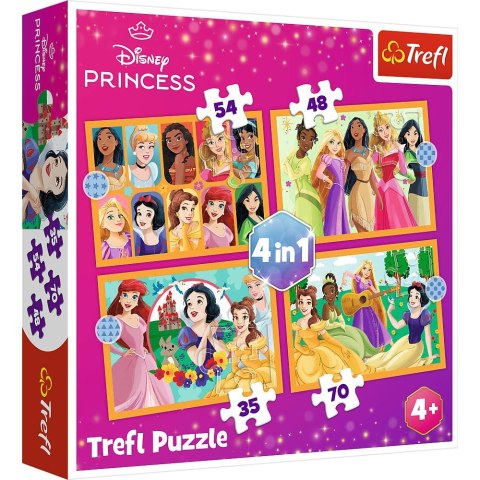 Puzzle Trefl Disney Princess Bajkowe historie 4w1 el. (34651) Puzzle Trefl Disney Princess Bajkowe historie 4w1 el. (34651)