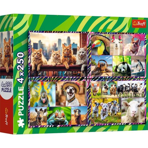 Puzzle Trefl zwierzaki 4x250 el. (13313) Puzzle Trefl zwierzaki 4x250 el. (13313)