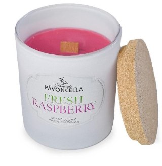 Świeczka ozdobna Pavoncella Classico Fresh Raspberry biała 135 g Malina