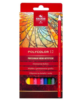 Kredki ołówkowe Koh-I-Noor Polycolor - 12 szt. zestaw