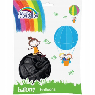 Balon gumowy Fiorello metaliczny czarny metaliczny 50 szt.